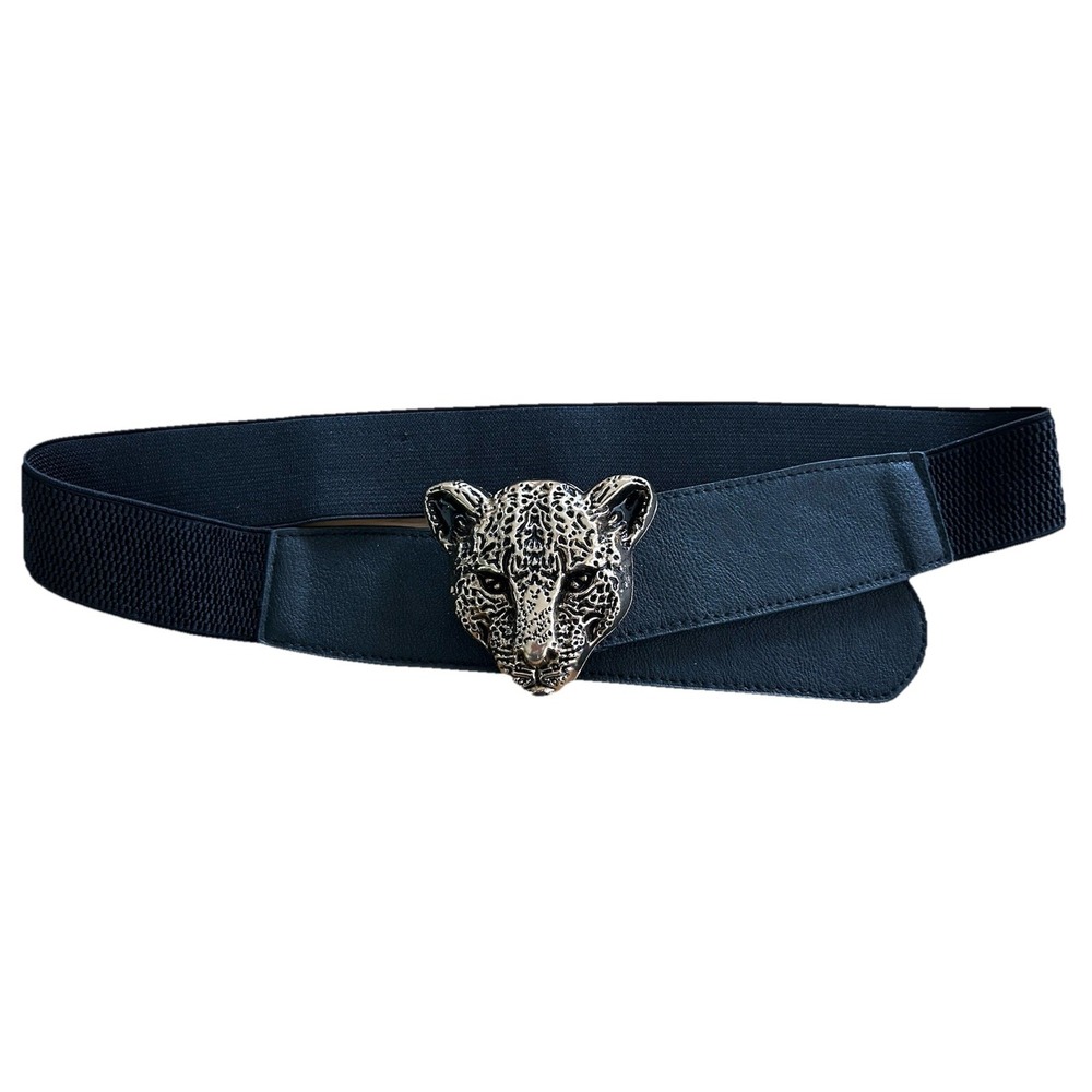 Beautiful Leopard Buckle on Stretch Belt